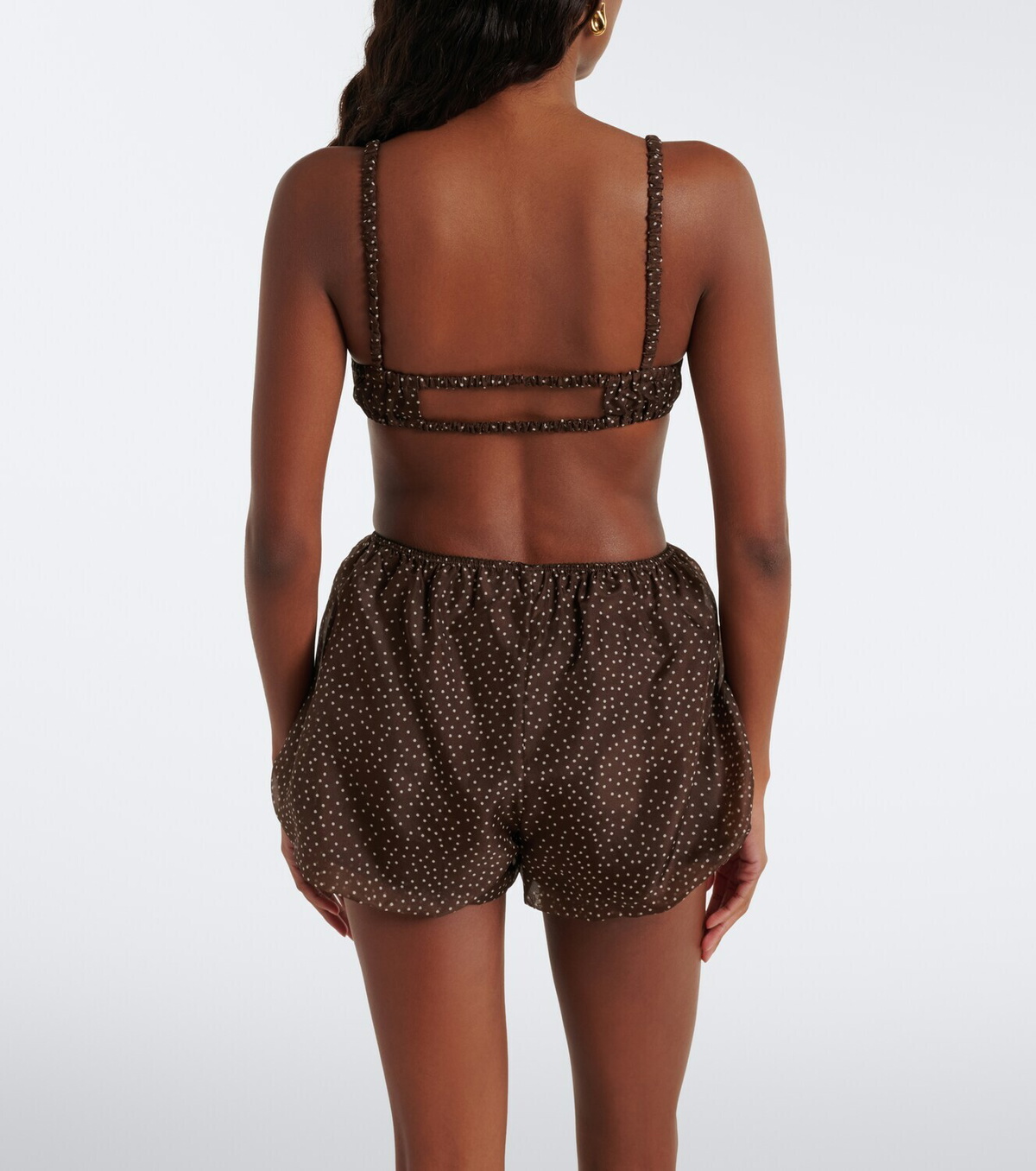 SIR Polka-dot silk organza bra top