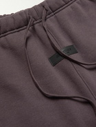 FEAR OF GOD ESSENTIALS - Logo-Appliquéd Wide-Leg Cotton-Blend Jersey Drawstring Shorts - Purple