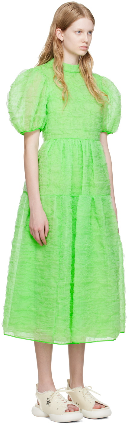 green emerald velvet dress Kelly Green One Shoulder Ruched Midi Dress