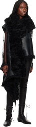 Ann Demeulemeester Black Svea Asymmetric Shearling Vest