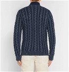 Tod's - Cable-Knit Merino Wool Rollneck Sweater - Men - Navy