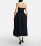 Shushu/Tong Bow-detail wool and silk midi dress