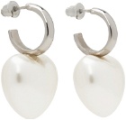 Simone Rocha White Pearl Heart Earrings