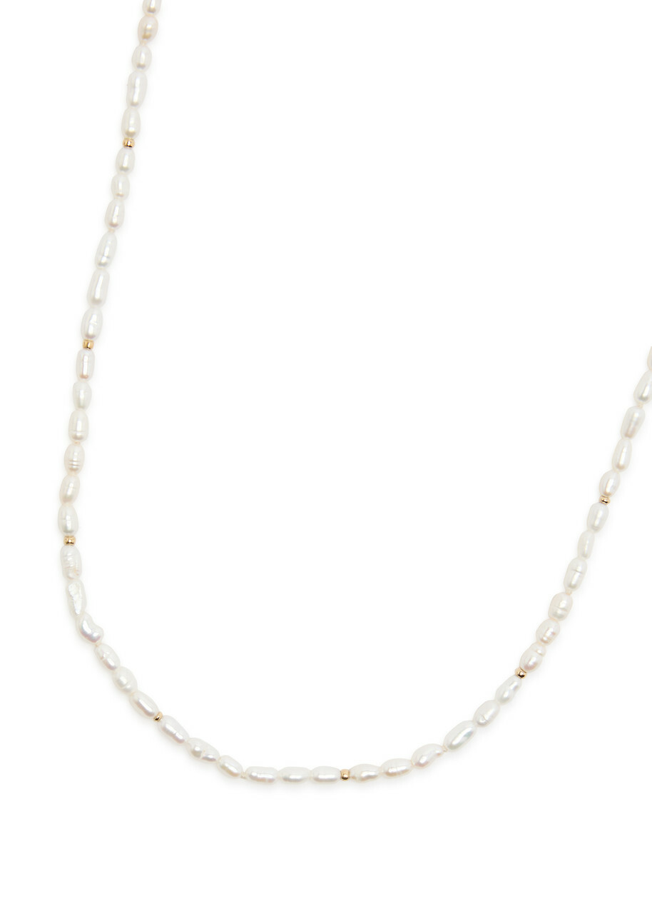 Valentino Ovalette Beaded Pearl Necklace - Silver - One Size