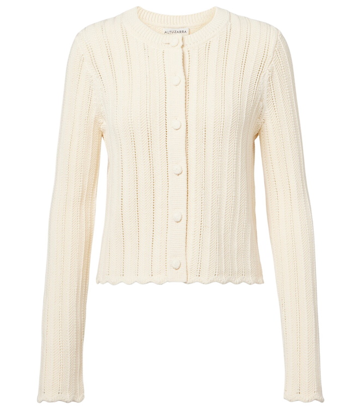 Photo: Altuzarra Mariette scalloped pointelle cotton cardigan