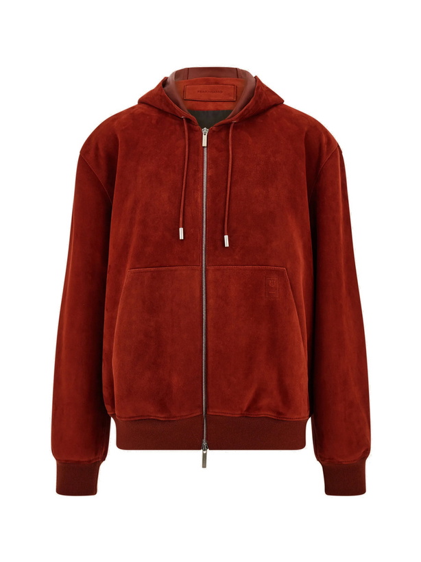 Photo: Ferragamo Mens Suede blouson in Red