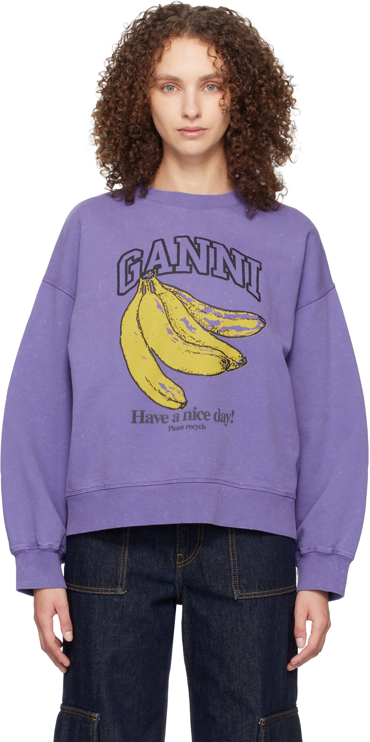 GANNI Purple Vintage Wash Sweatshirt