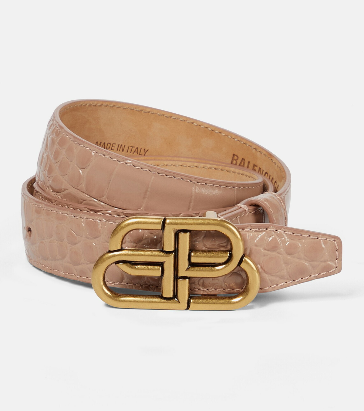 Balenciaga Men's Bb Signature Belt Bb Monogram Coated Canvas - Beige Brown - Size 30