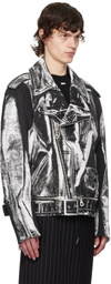 Jean Paul Gaultier Black & White 'The Trompe L'œil Perfecto' Denim Jacket