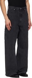 TONYWACK Black Cord Twill Work Jeans