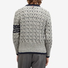 Thom Browne Men's Cerw Neck Cable Knit in Light Grey