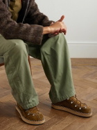 LOEWE - Rivet Studded Suede Shoes - Brown