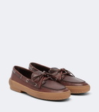 Miu Miu Leather boat shoes