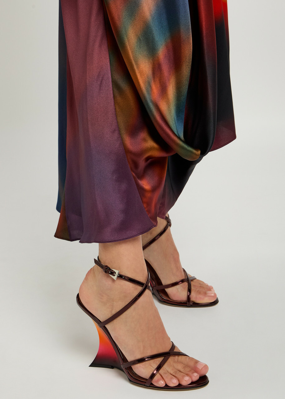 Roksanda Alia Draped Silk-satin Midi Dress Multi Print