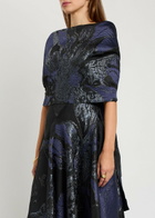 Talbot Runhof Floral-jacquard Woven Stole - Navy - One Size