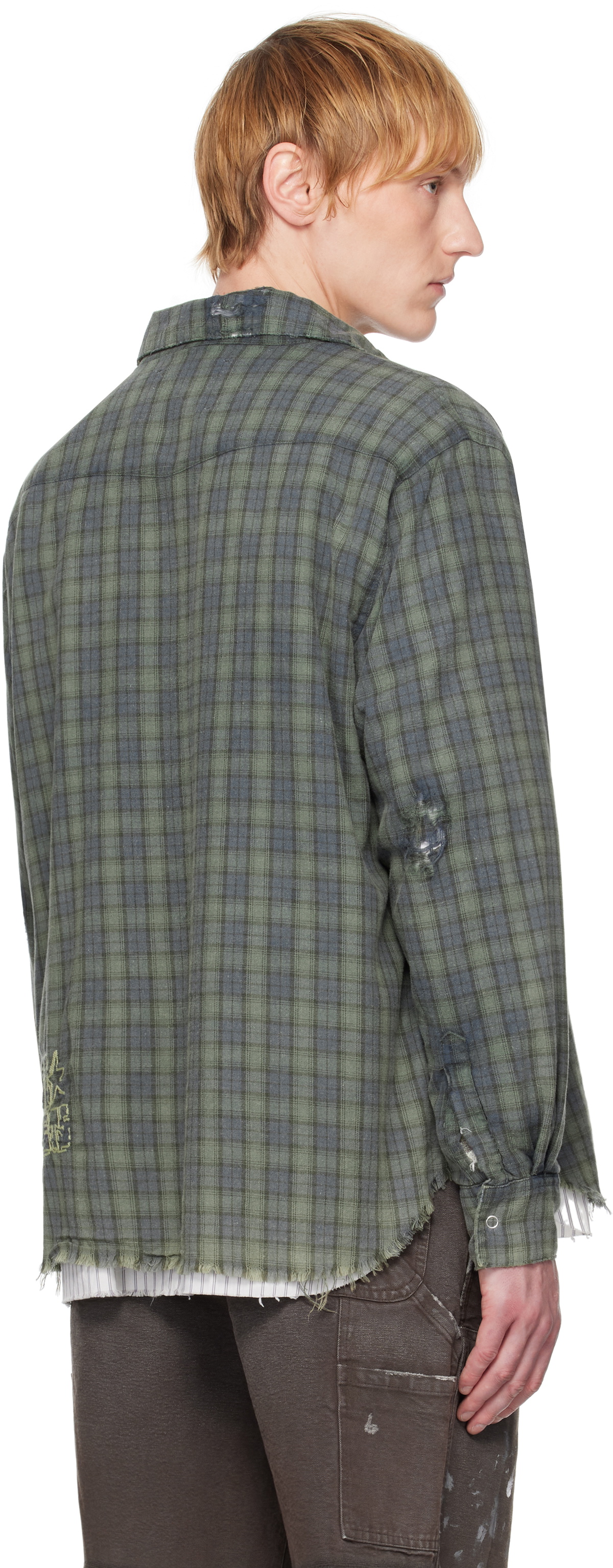 PALY Green & Blue 'Dockweiler' Flannel Overshirt