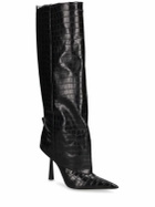 GIA BORGHINI 100mm Rosie 31 Croc Embossed Tall Boots