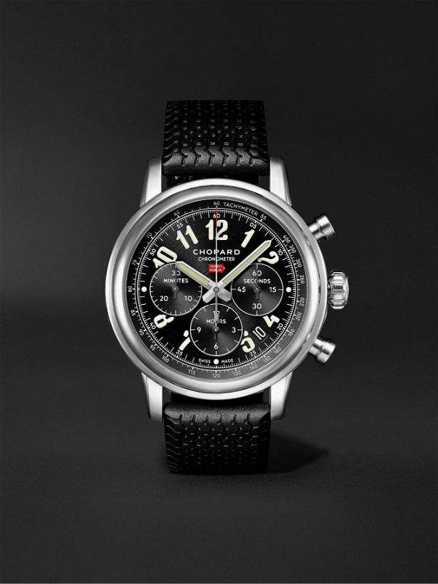 Photo: CHOPARD - Mille Miglia Classic Chronograph Automatic 42mm Stainless Steel and Rubber Watch, Ref. No. 168589-3002 - Black