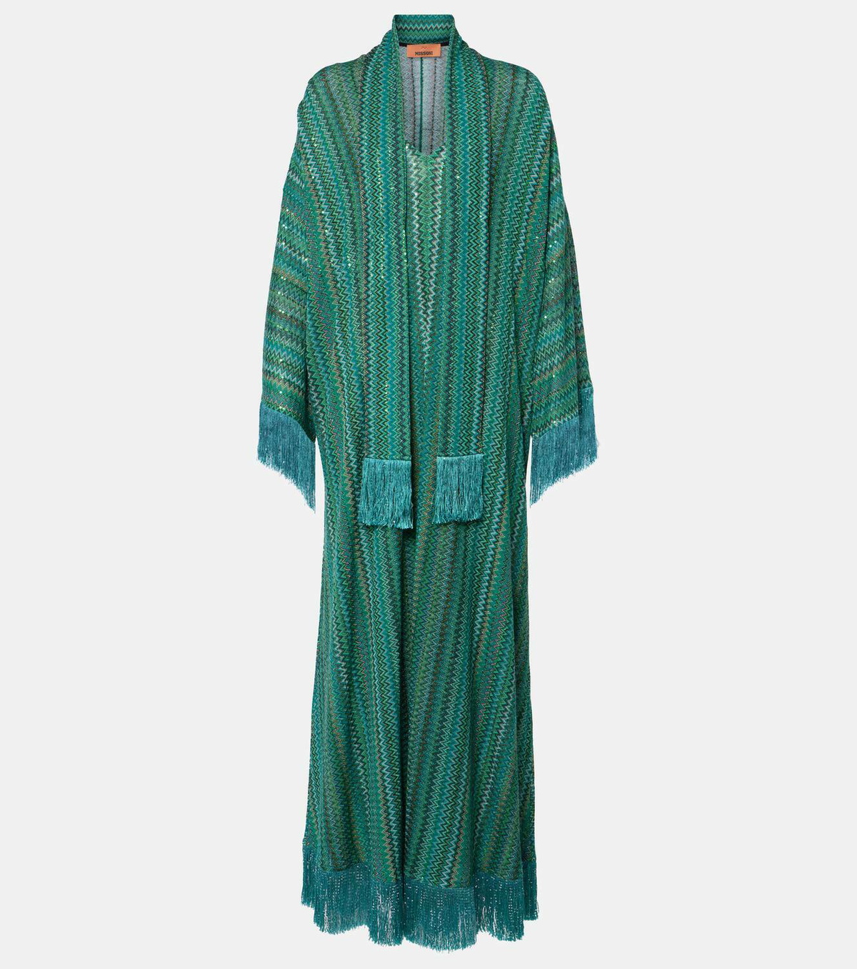 Missoni Zigzag sequined fringed beach cover up Missoni