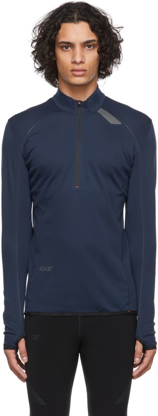 Photo: Soar Running Navy Wooltech Zip-Up