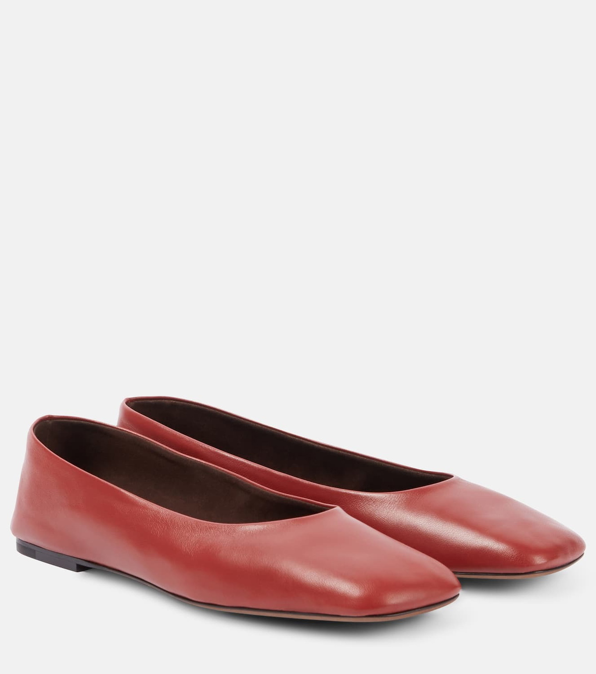 フラットシューズ The Row 'Square' ballet flats The Row Square leather ballet flats The Row