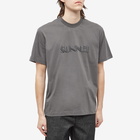 Sunnei Men's Classic Embroidered Logo T-Shirt in Dark Grey