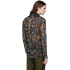 Dries Van Noten Black Embroidered Floral Shirt