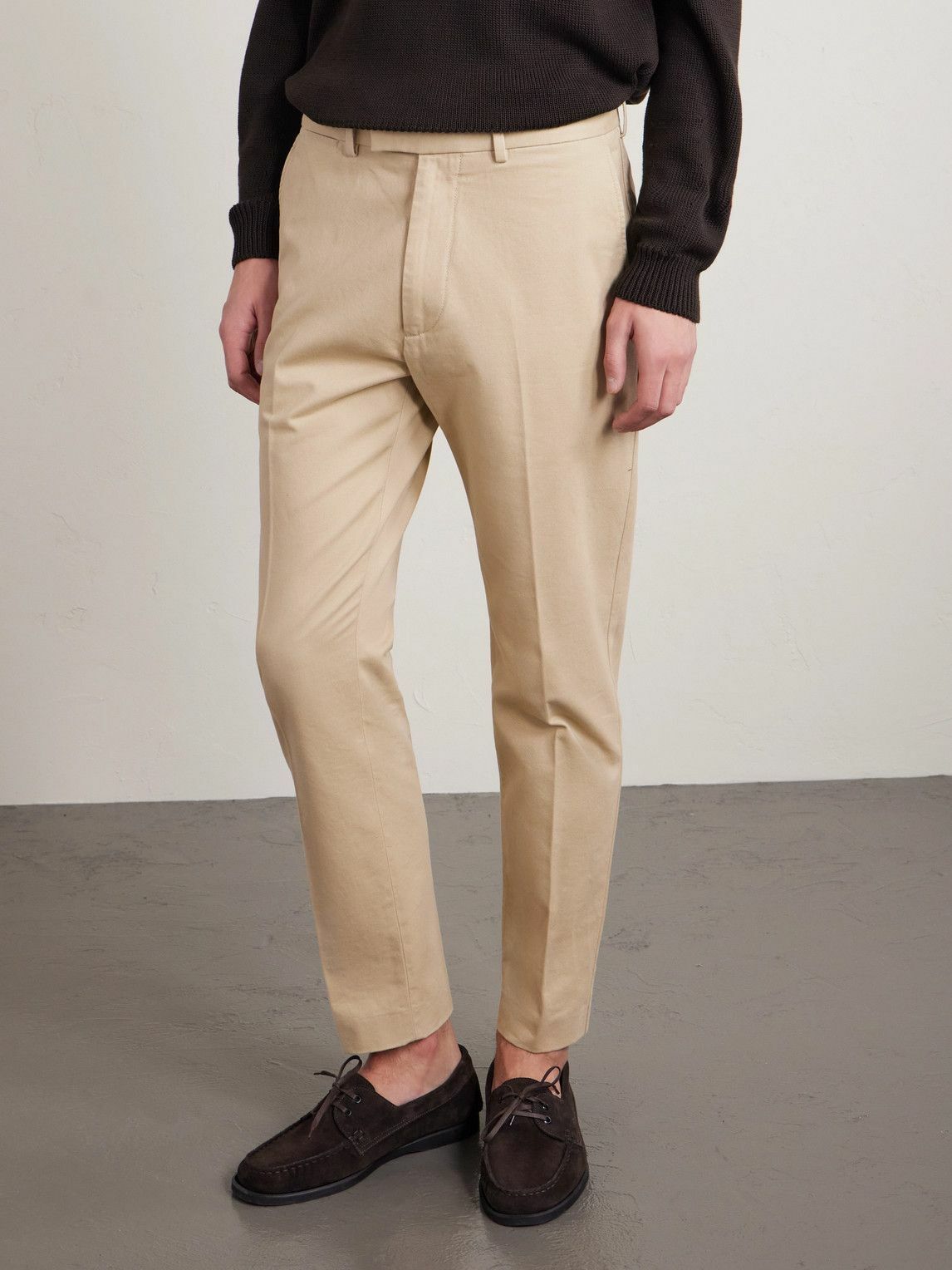TOM FORD - Straight-Leg Cotton-Drill Trousers - Neutrals