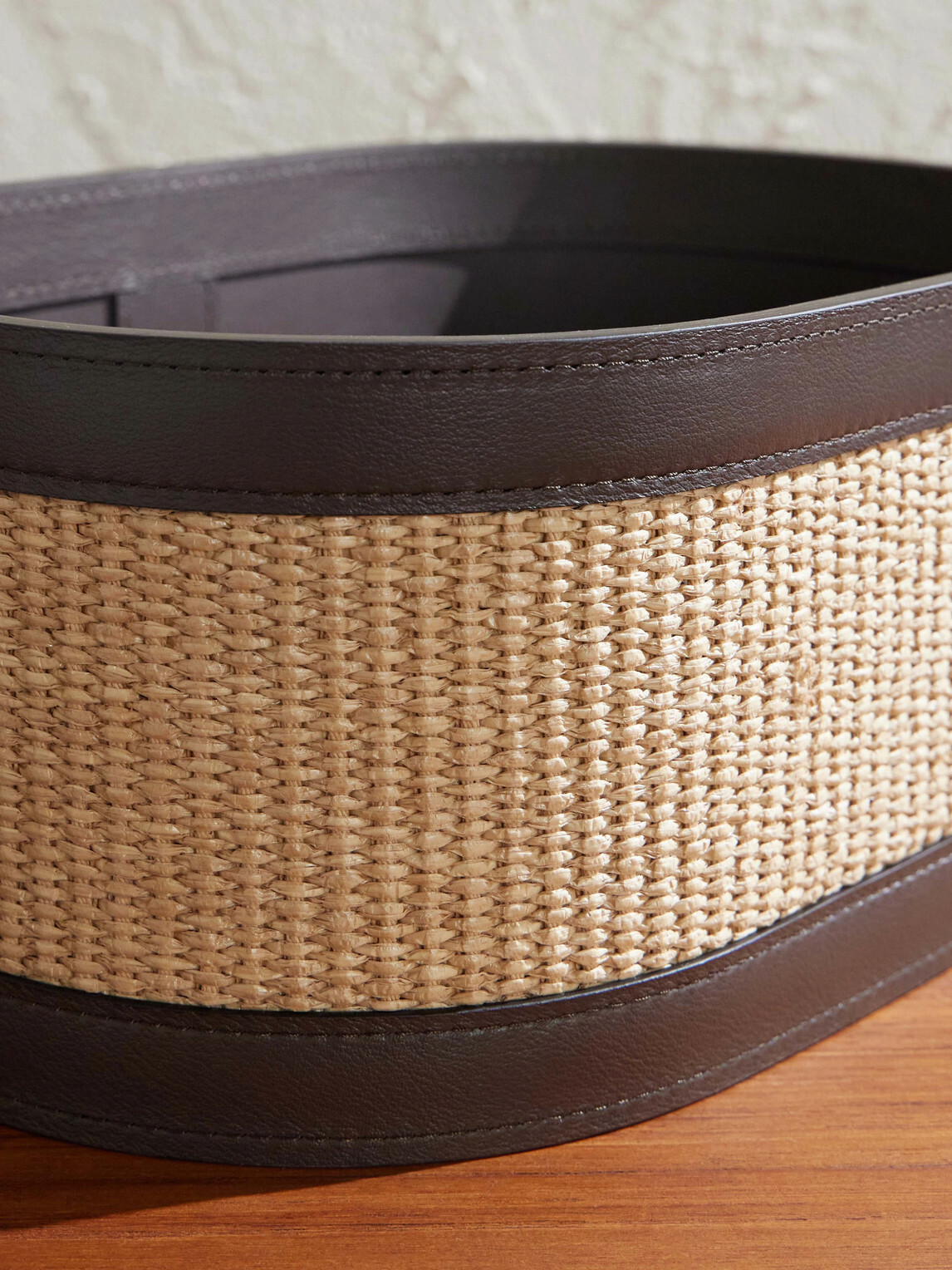Brunello Cucinelli - Raffia and Leather Organizer Basket
