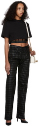 Alexander McQueen Black Corset Cropped T-Shirt