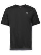 ON - Performance Colour-Block Stretch-Mesh T-Shirt - Black