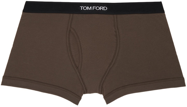 Photo: TOM FORD Brown Jacquard Boxers