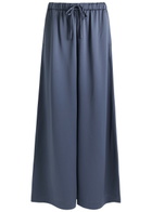 BY Malene Birger Clorella Wide-leg Satin Trousers Blue
