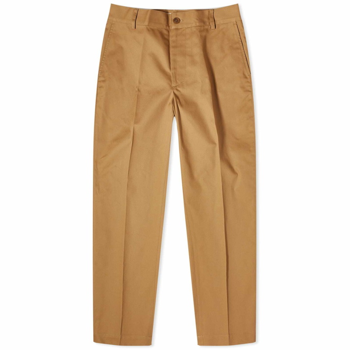 Photo: Maison Kitsuné Men's Handwriting Logo Carrot Fit Chino in Beige