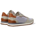 Brunello Cucinelli - Leather-Trimmed Suede and Mesh Sneakers - Gray