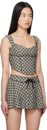 MISBHV Gray Monogram Canvas Corset Top