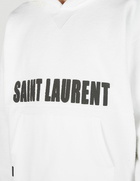 Saint Laurent - Logo Print Hooded Sweatshirt in White