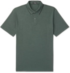 Theory - Standard Contrast-Tipped Pima Cotton-Blend Piqué Polo Shirt - Dark green