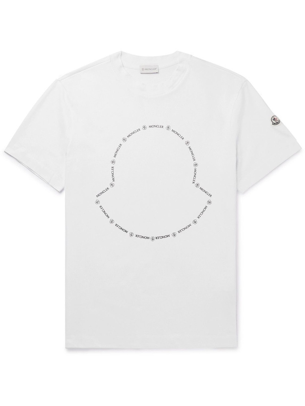 Photo: Moncler - Logo-Appliquéd Printed Cotton-Jersey T-Shirt - White