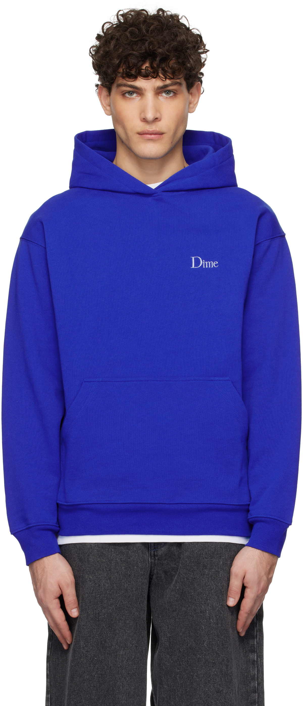 Dime Blue Classic Small Logo Hoodie Dime