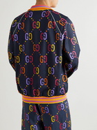 GUCCI - Logo-Print Jersey Track Jacket - Blue