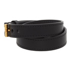 Tom Ford Black Leather T-Lock Wrap Bracelet