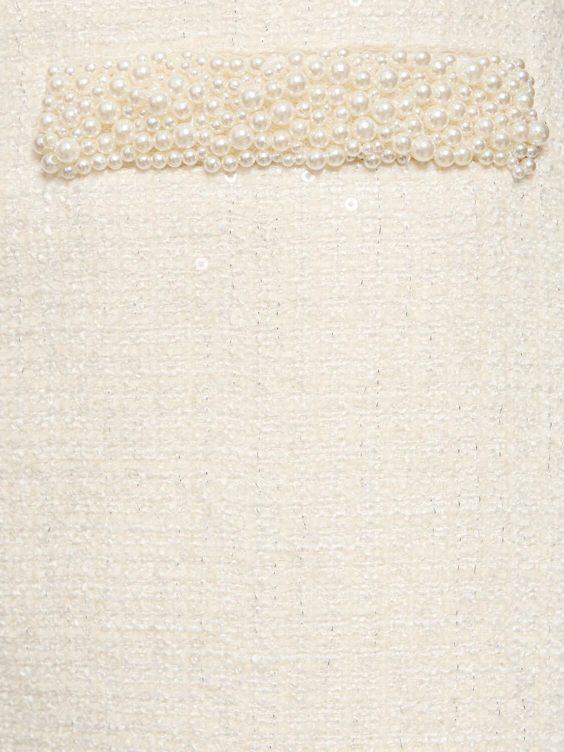 SELF-PORTRAIT Bouclé Pearl Trim Mini Skirt Self-Portrait