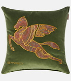 Etro - Pegaso embroidered velvet cushion