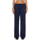 Sporty & Rich Navy Signature Logo Retro Track Pants
