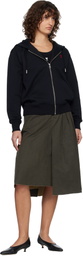 AMI Paris Black Ami de Coeur Zipped Hoodie