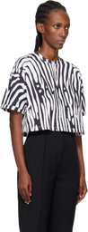 Balmain White & Black Zebra 'Balmain' T-shirt