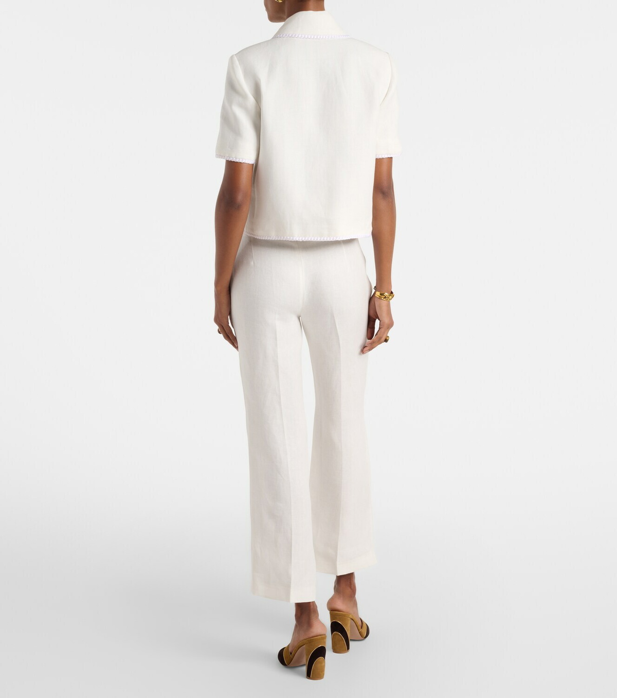 Etro Linen bootcut pants