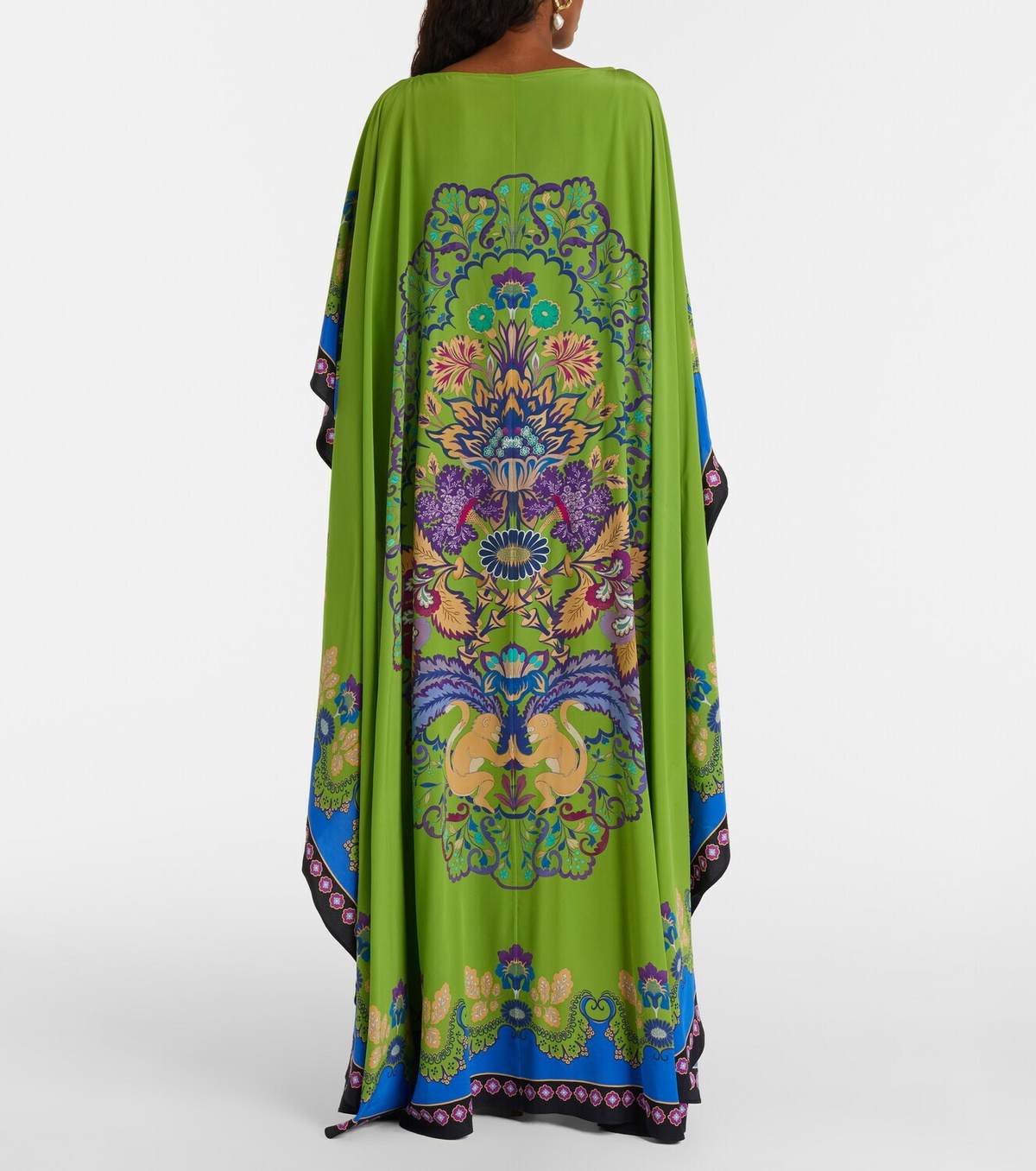 La DoubleJ Magic printed caped silk maxi dress