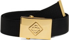 Casablanca Black Diamond Logo Slide Buckle Belt
